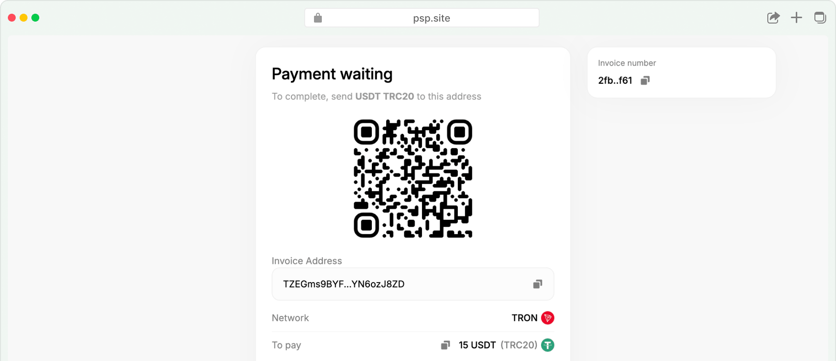 Power your USDT invoicing with Energy
