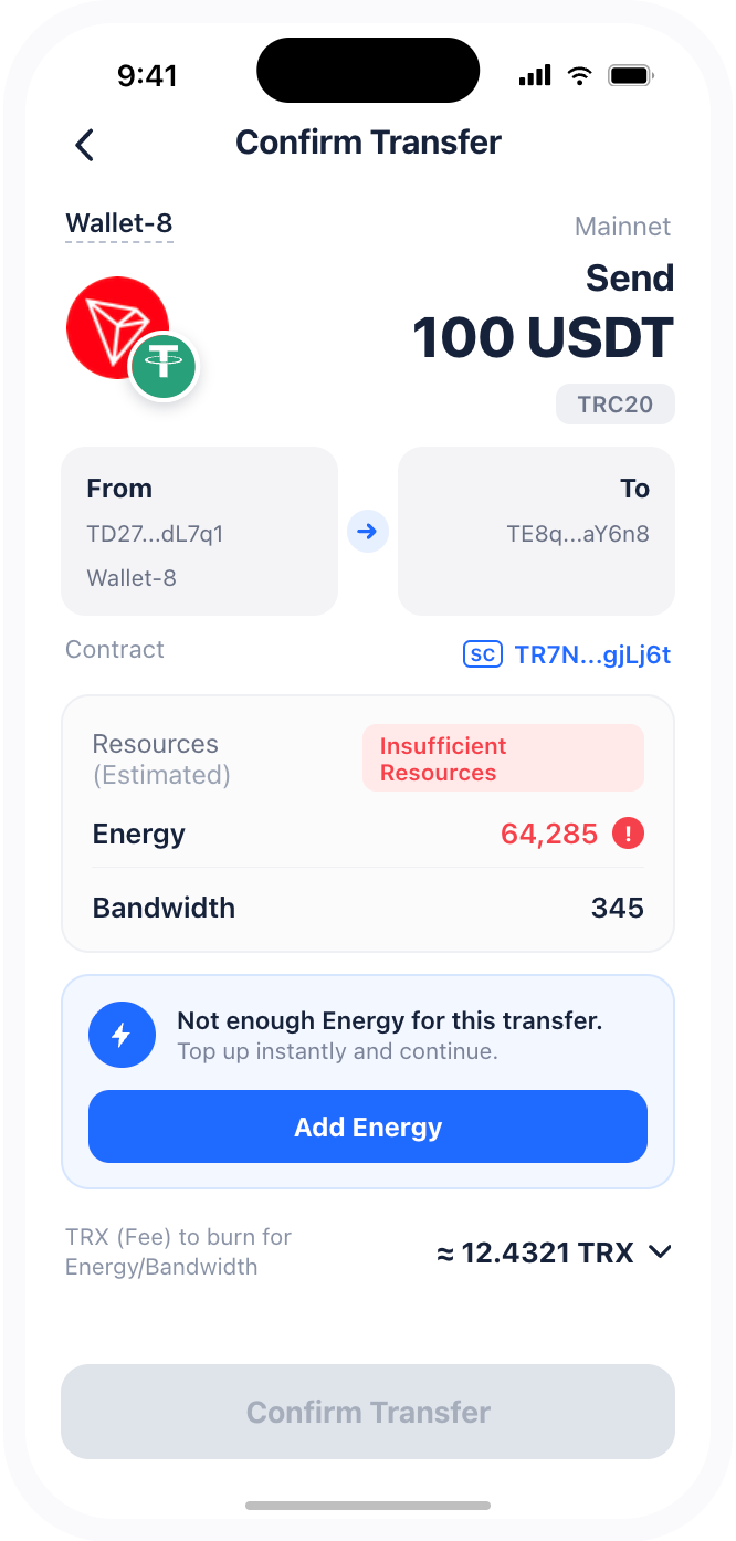 TronZap for non-custodial wallets